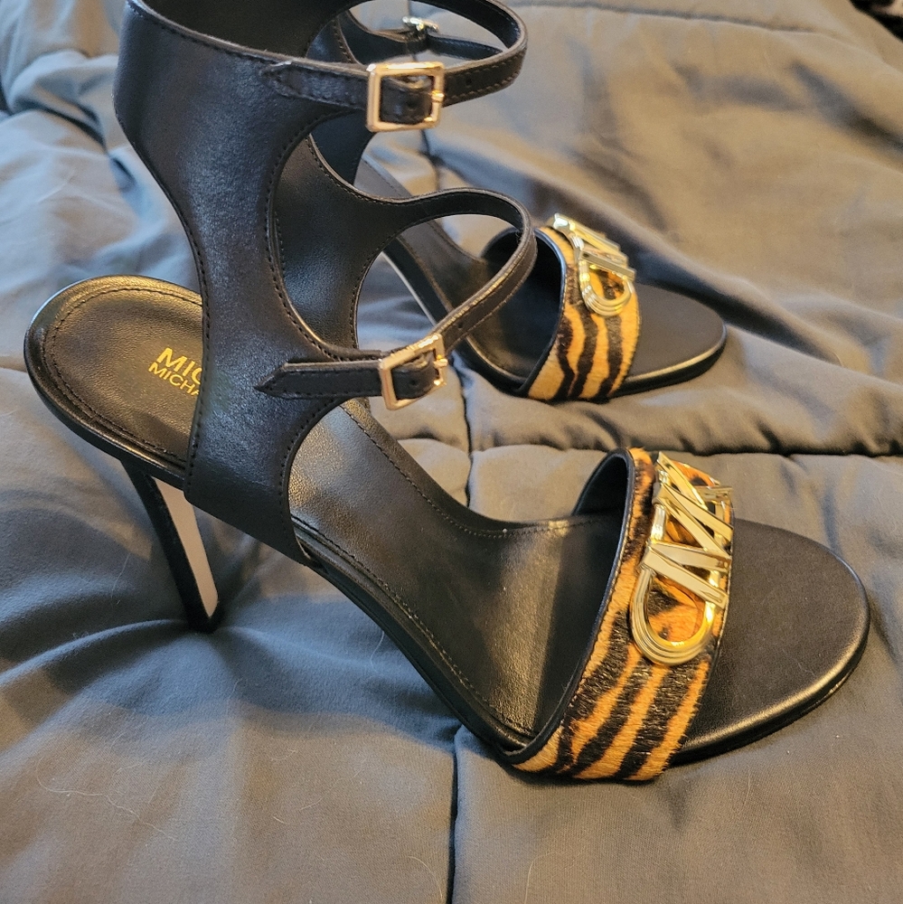 Michael Kors Black and Gold Heels